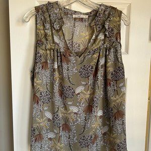 Blouse by Hazel  Sheer & Lightly Lined LP Ruffle at neck & front